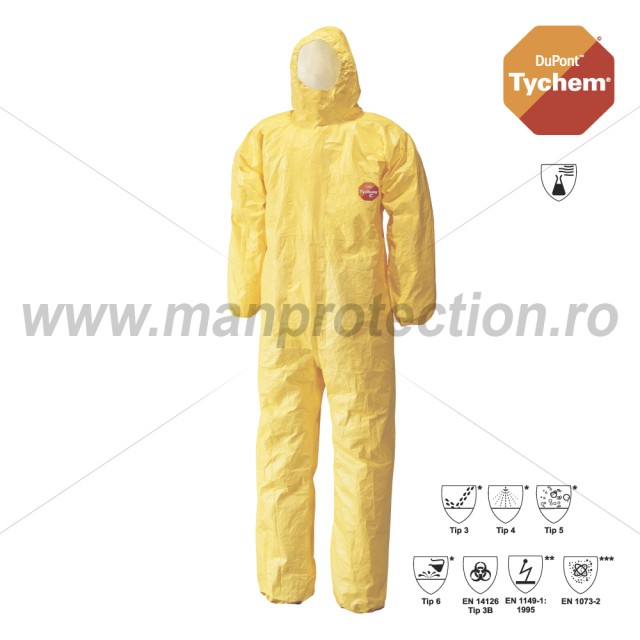 Combinezon de protectie chimica Tychem C, art.B906 ( 4082TC )