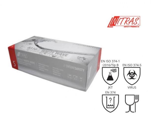 MANUSI DE PROTECTIE CHIMICA, DE UNICA UTILIZARE, CAT. III WHITE WAVE, ART. 1C22