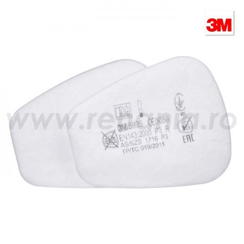 PREFILTRE DE PROTECTIE RESPIRATORIE IMPOTRIVA PARTICULELOR DE TIP P3 3M, ART. 6D31