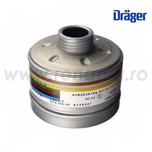*FILTRU DE PROTECTIE RESPIRATORIE COMBINAT DE TIP 1140 A1B2E2K1HG NO CO 20 P3 R DRAGER, ART. D773 ( 6738801 )